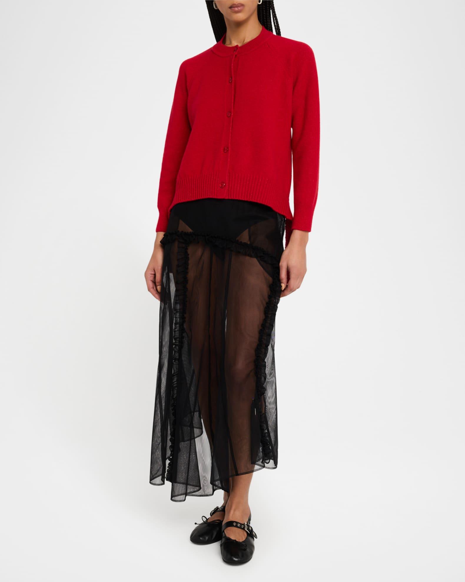 Backless Long Sleeve Wool Cardigan Product Image