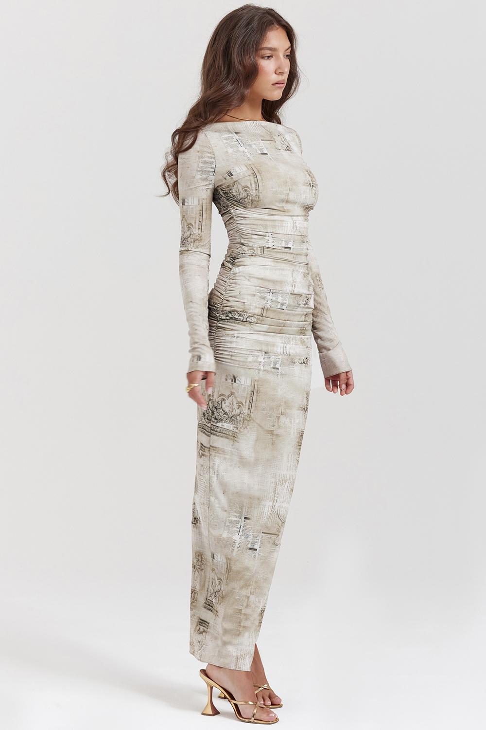 Lanetta  pale sage print maxi dress Product Image