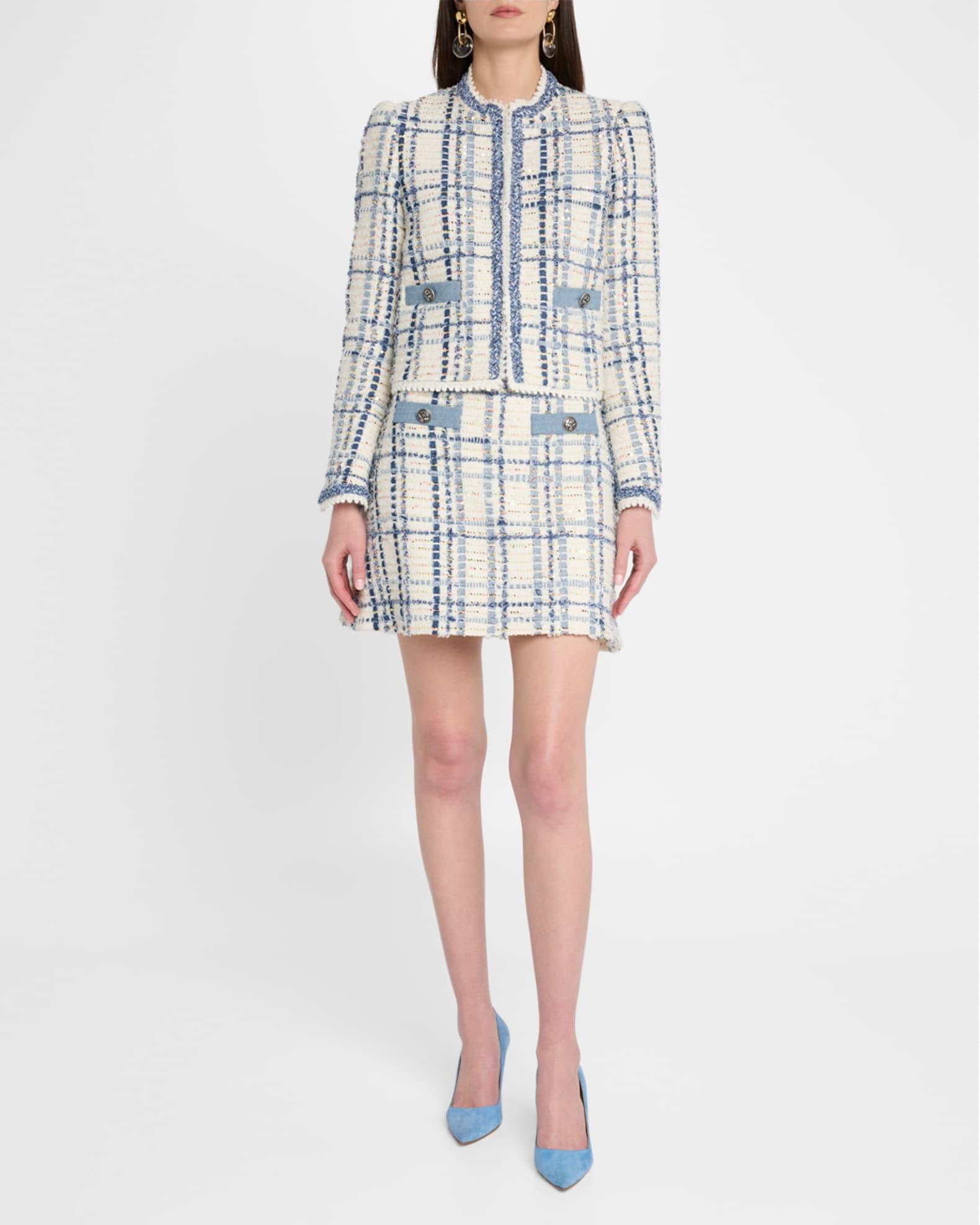 Wool-Blend Paillette Tweed Mini Skirt Product Image