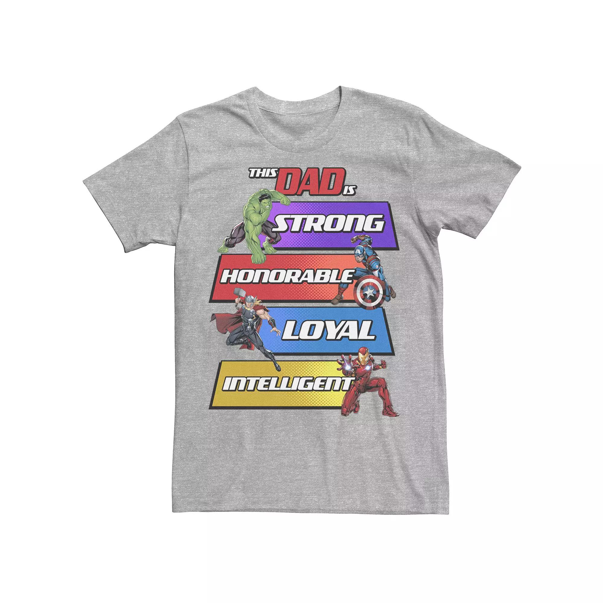 Men's Marvel Hulk Captain America Thor Iron Man This Dad Is Panels Graphic Tee,  Product Image