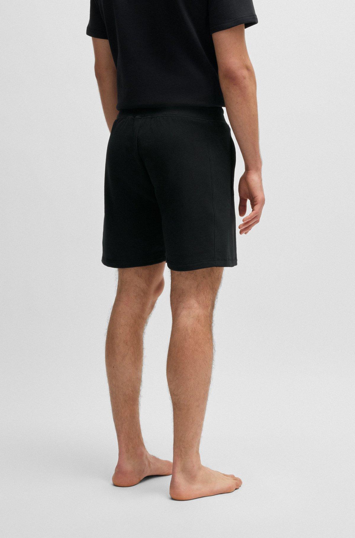 Cotton-terry shorts with outline logo embroidery Product Image