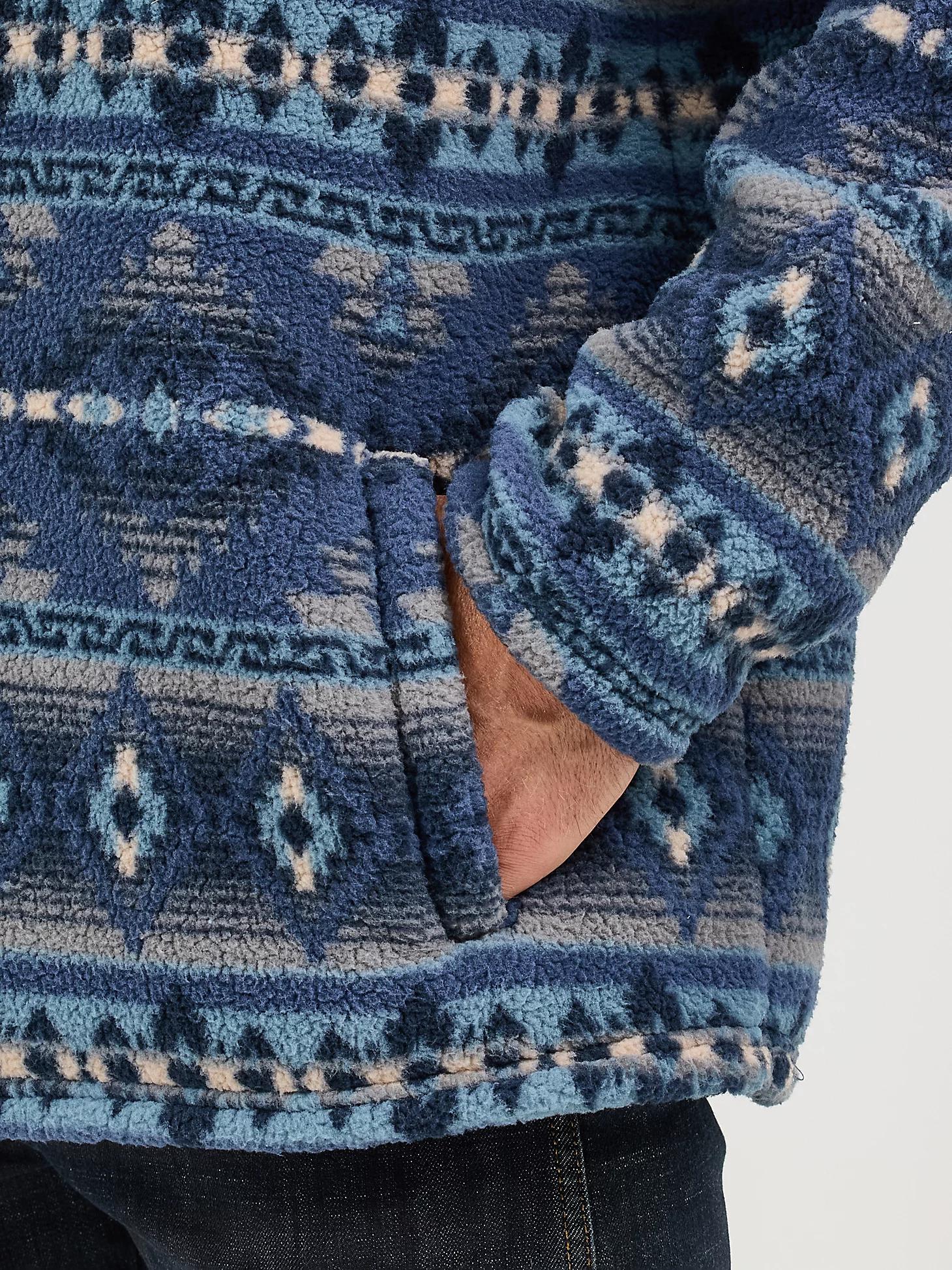 Men's Wrangler® Heavyweight Quarter-Zip Sherpa Pullover in Vintage Indigo Product Image