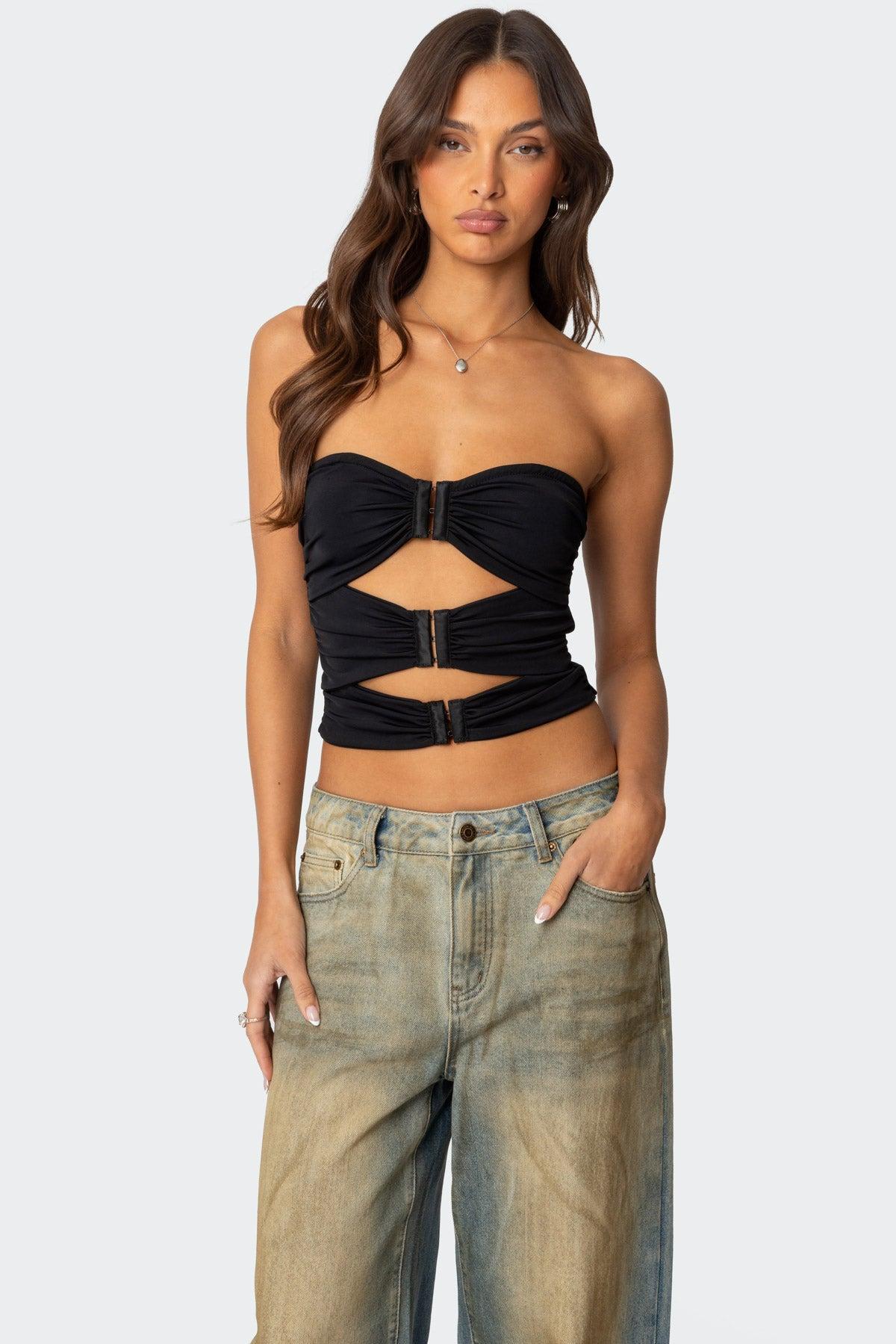 Ariella Cut Out Strapless Top Product Image