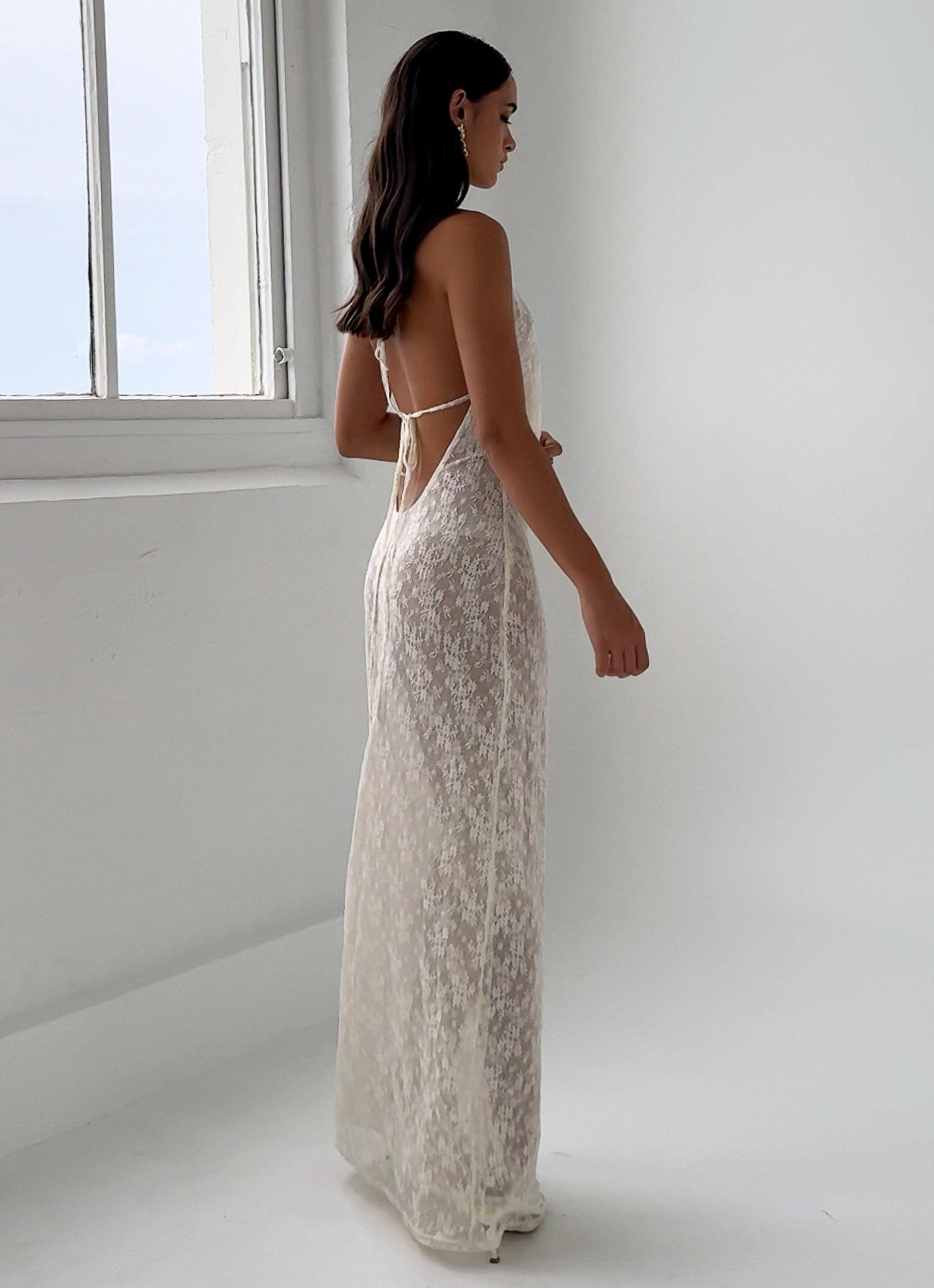 Champagne Coastline Maxi Dress - Ivory Product Image