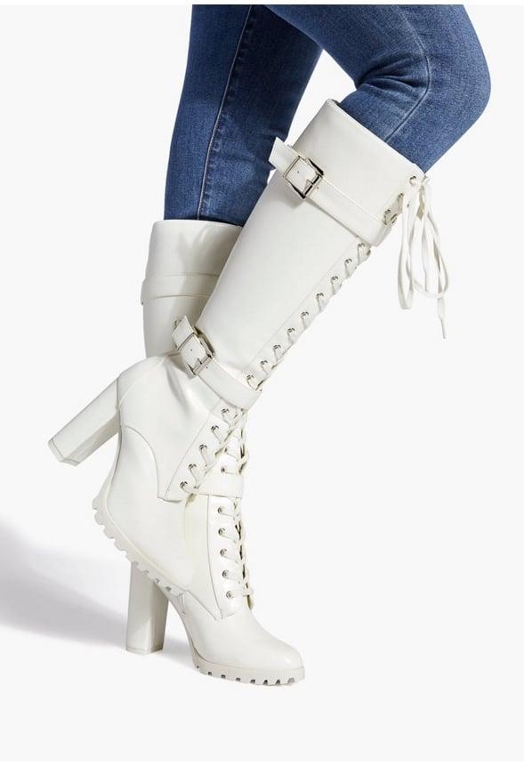 JustFab Margaux Platform Loafer Pump Womens Black/ White Size 8.5 Product Image