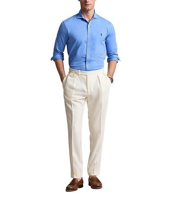 Polo Ralph Lauren Jersey Long Sleeve Woven Shirt Product Image