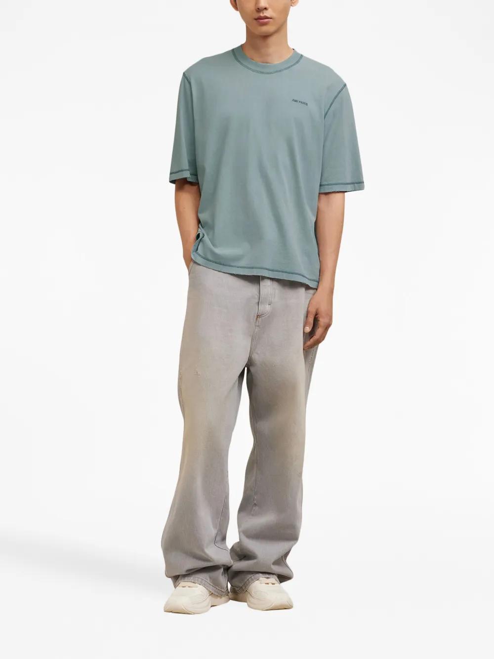 logo-embroidered cotton T-shirt Product Image