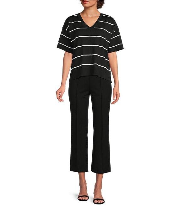 Investments Petite Size Pull-On Light Weight Ponte Kick Flare Crop Pants Product Image