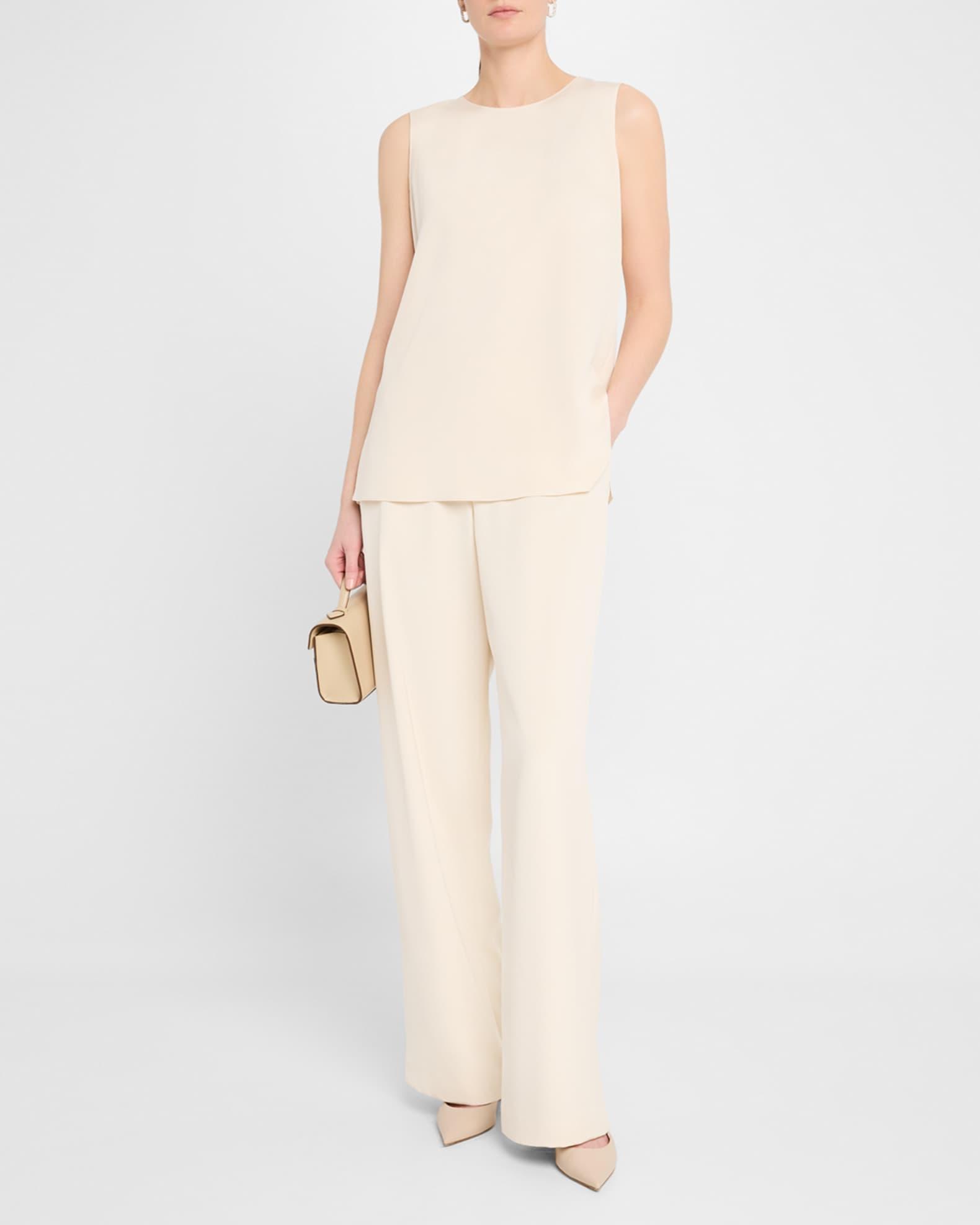 Perry Wide-Leg Stretch Silk Pants Product Image