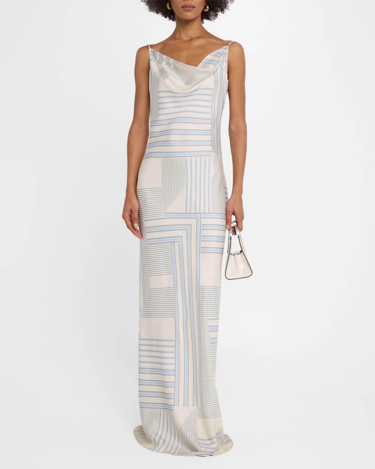 Madison Stripe Silk Slip Dress Product Image