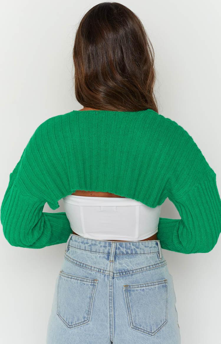 Elsa Green Rib Knit Bolero Product Image