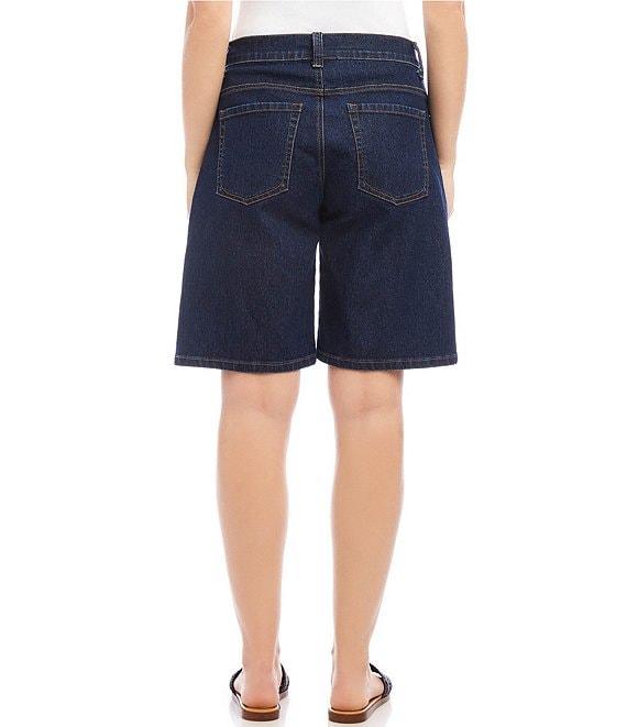 Karen Kane Mid Rise Denim Bermuda Shorts Product Image