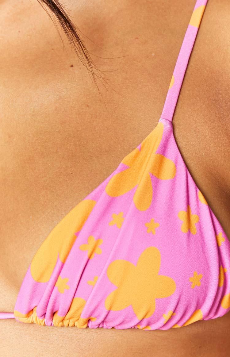 9.0 Swim Venice Orange Floral Halter Swim Top Baby Product Image