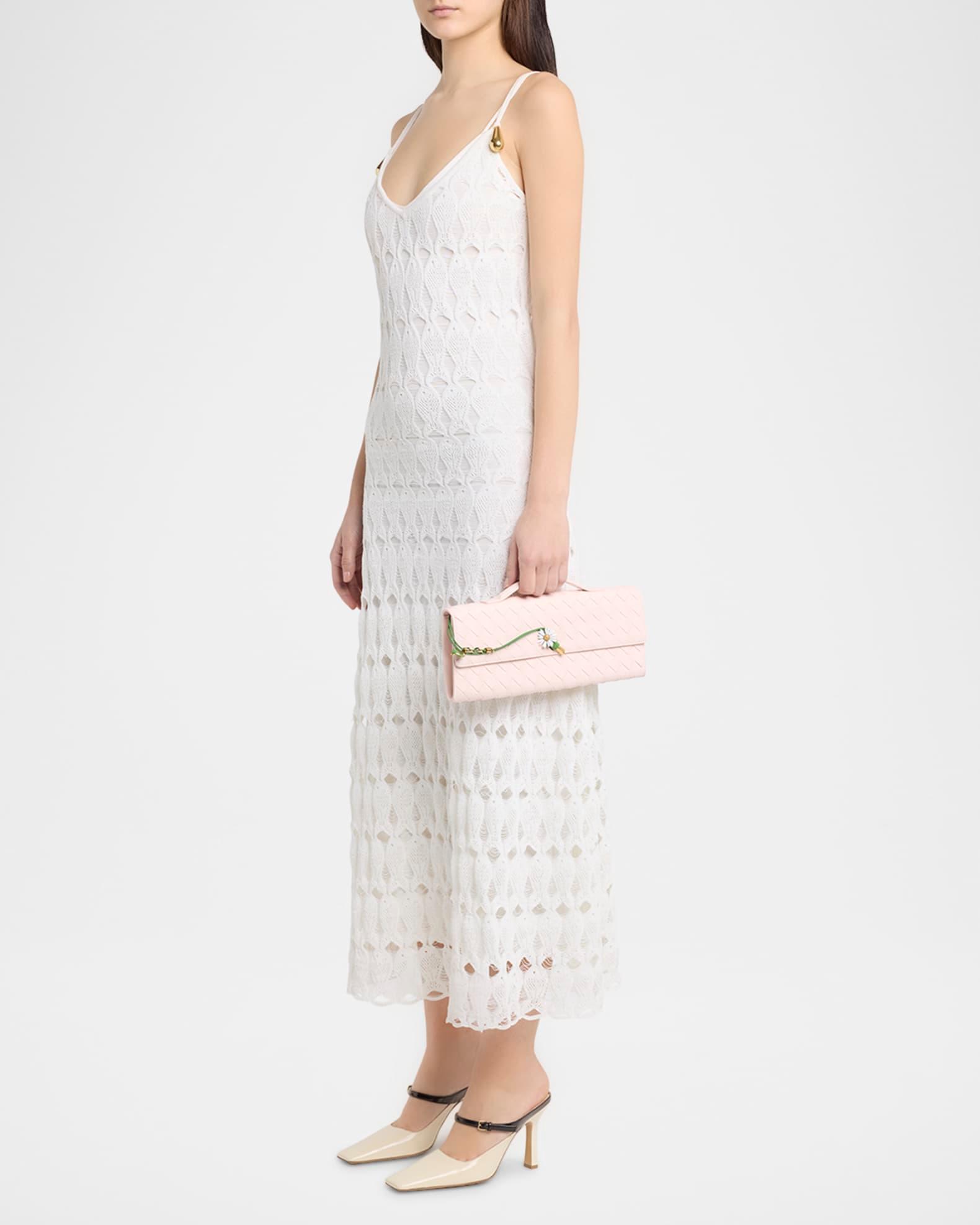 Andiamo Flower-Embellished Leather Clutch Bag Product Image