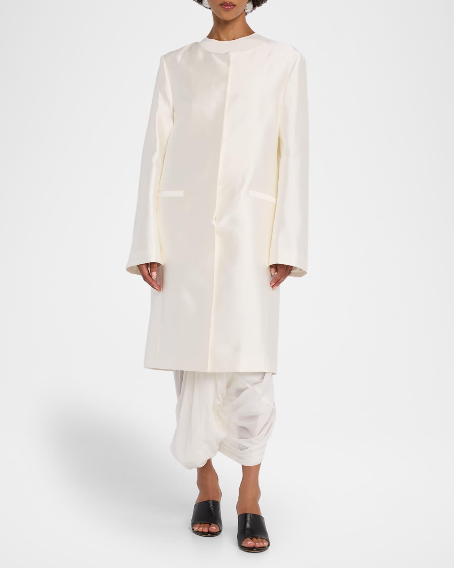 Silk Collarless Coat Product Image