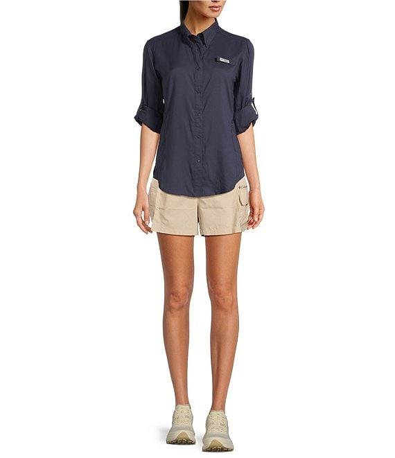 Columbia Womens Tamiami II Long Sleeve Woven Point Collar Roll-Tab Sleeves Button Front Shirt Product Image