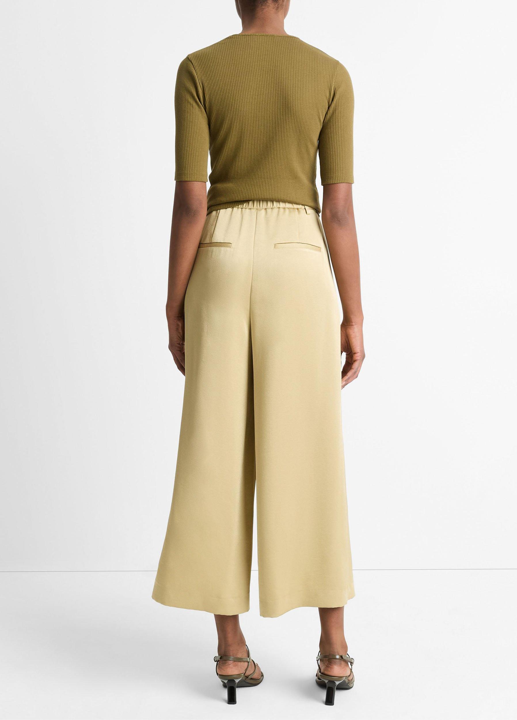 Mid-Rise Satin Culotte Product Image