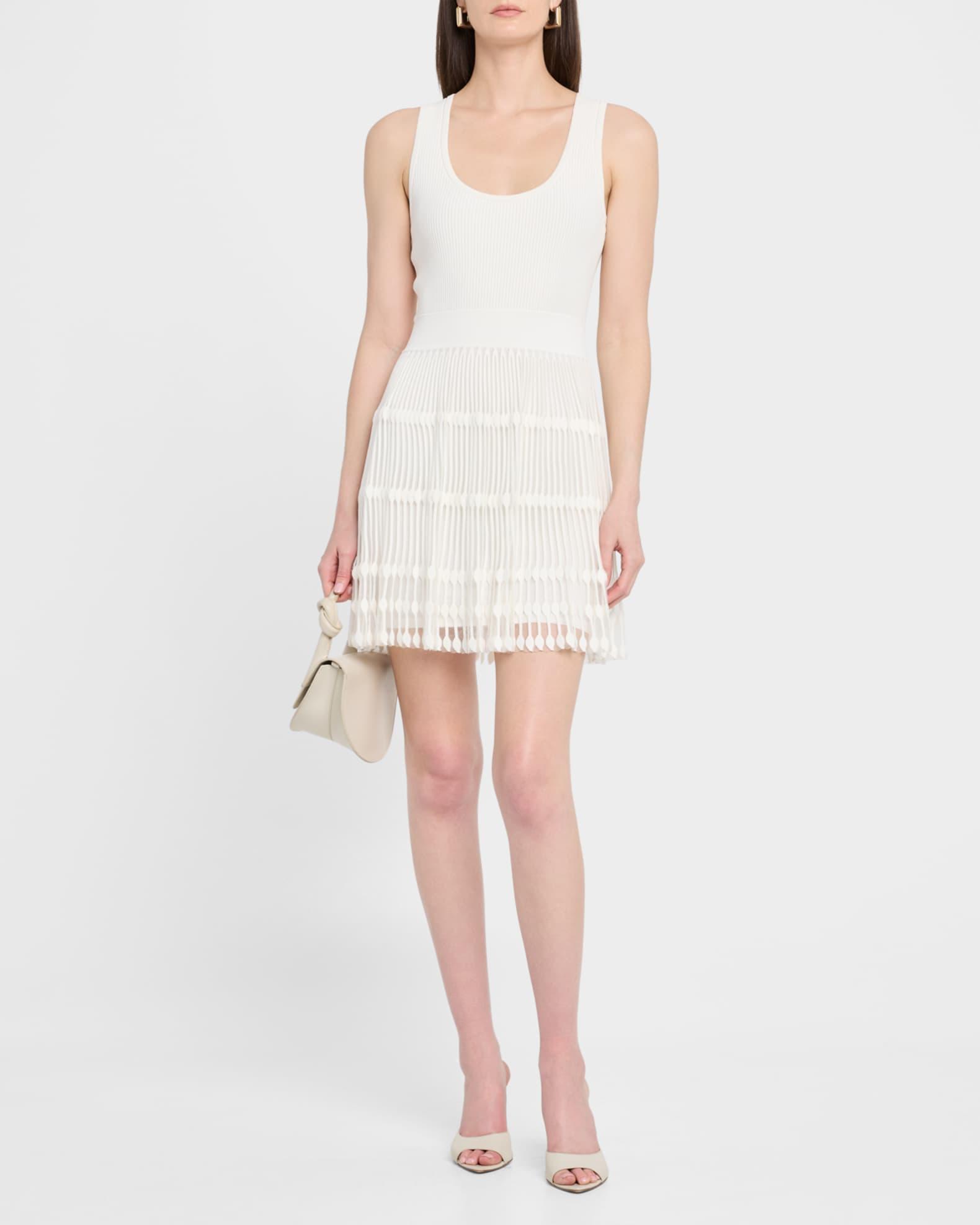 Ribbed Sheer-Knit Mini Dress Product Image