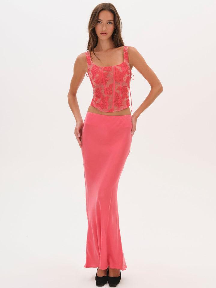 Lena Maxi Skirt — Red Product Image
