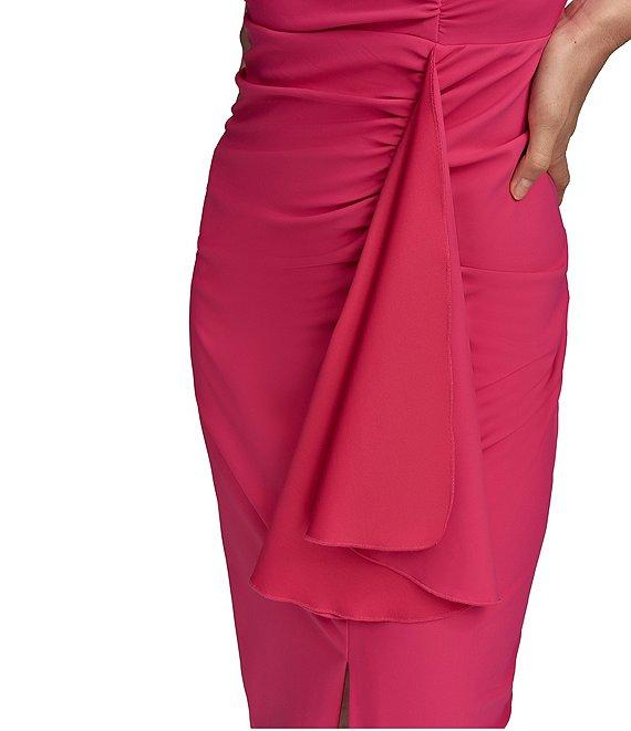 Donna Karan Boat Neck Ruffle Front Sheath Dress Product Image