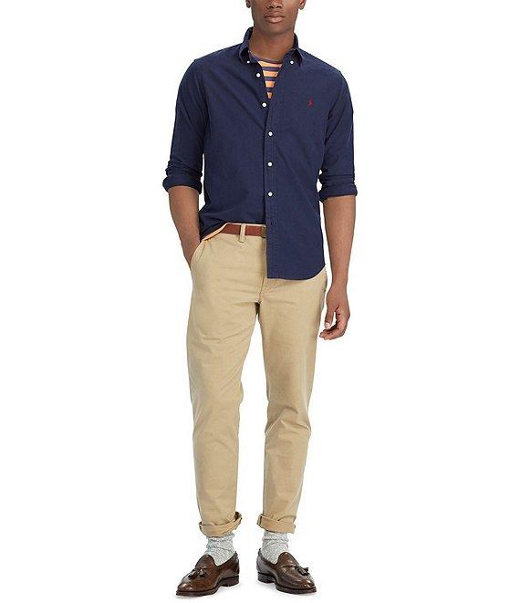 Polo Ralph Lauren Big & Tall Solid Garment-Dye Oxford Long Sleeve Woven Shirt Product Image