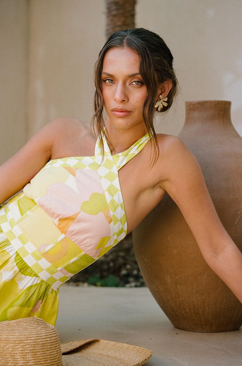 True Dress - Checker Floral Product Image