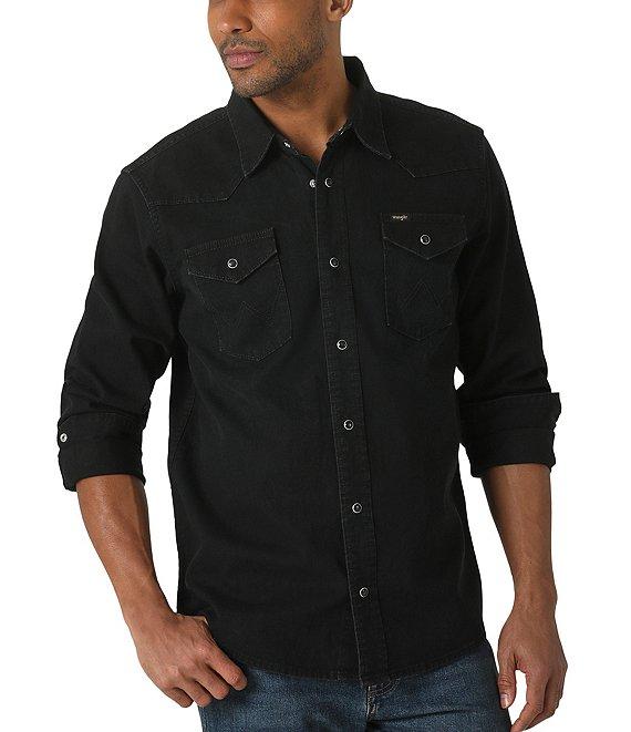 Wrangler® Regular Fit Western Denim Shirt Product Image