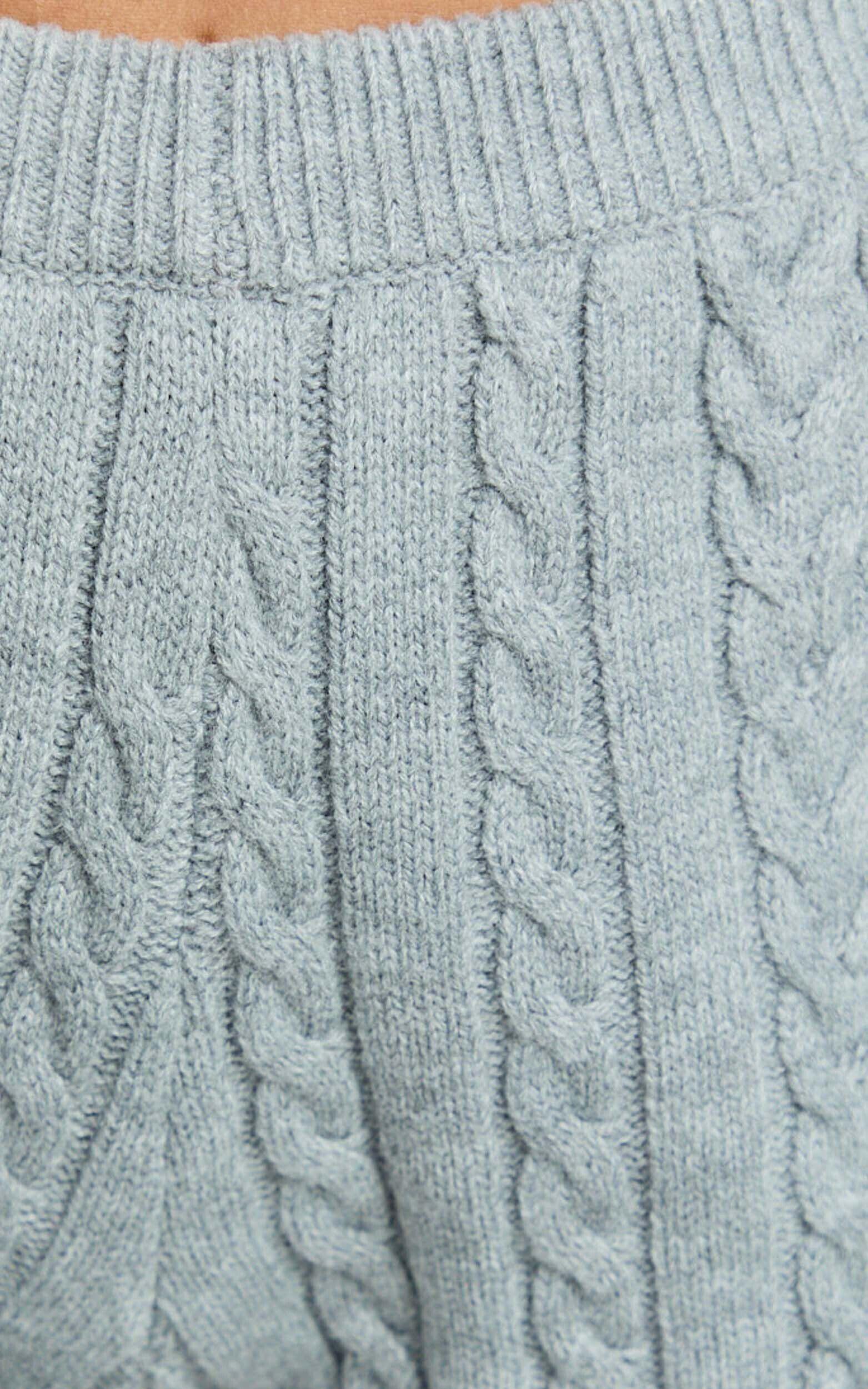 Primrose Shorts - Recycled Cable Knit Mini Shorts in Grey Product Image