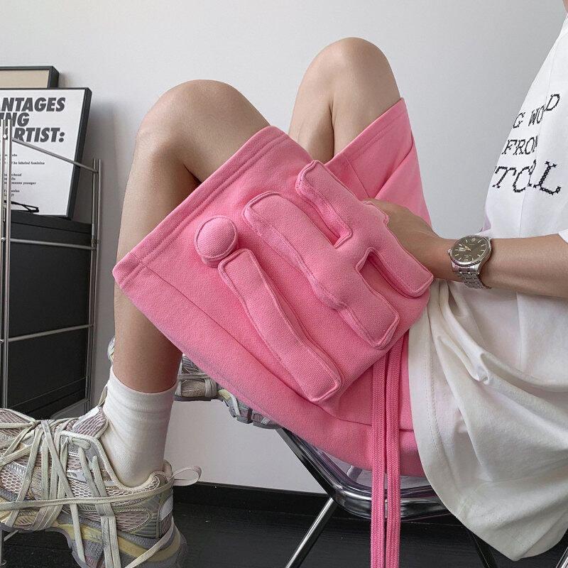 Mid Rise Plain Lettering Shorts Product Image