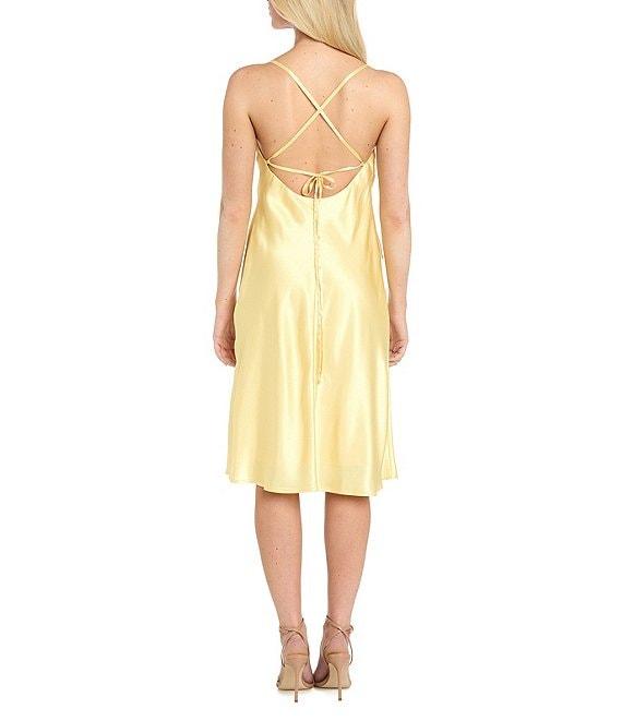 Morgan & Co. Charmeuse Cowl Neck Midi Dress Product Image