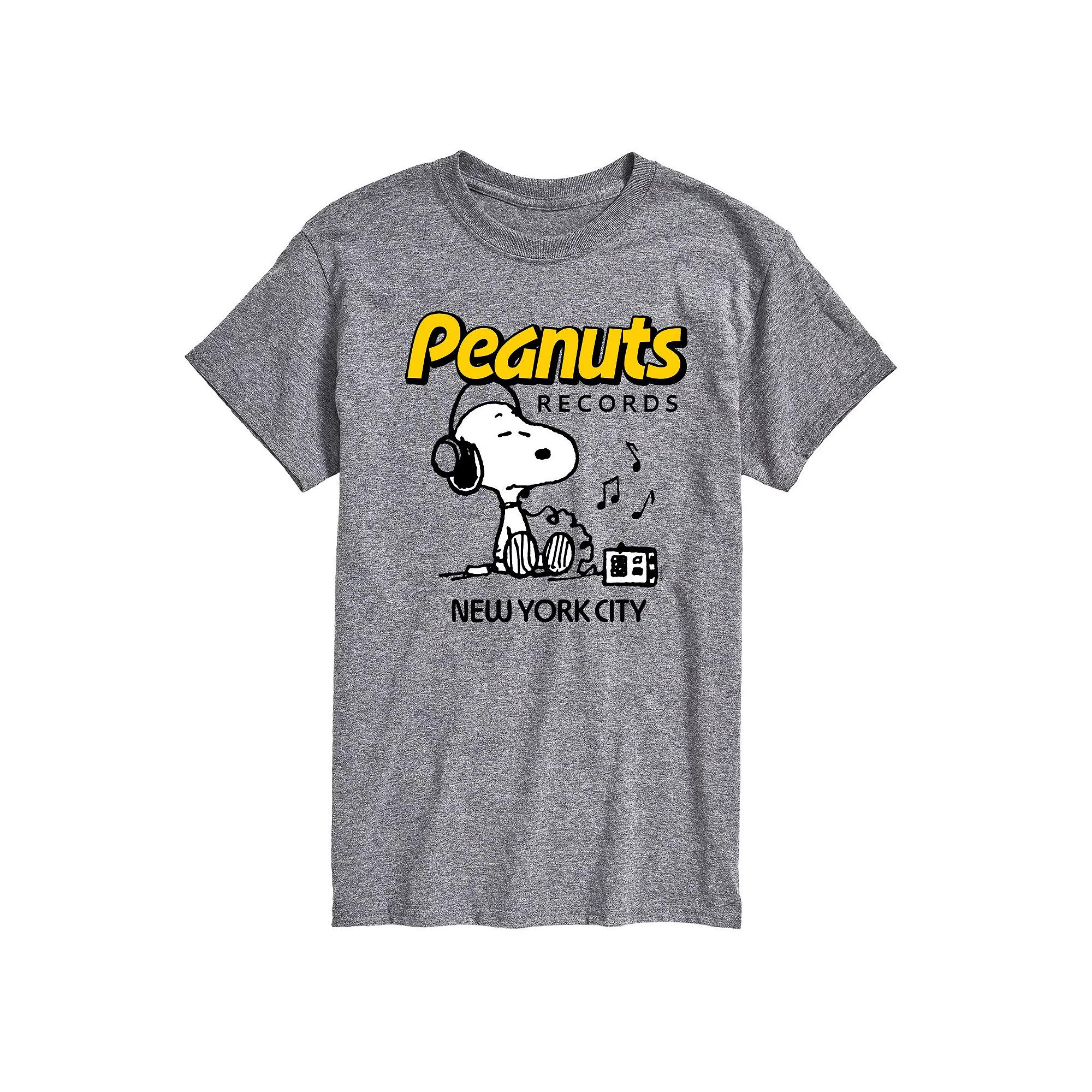 Men's Peanuts Records Snoopy Headphones Graphic Tee,  Product Image