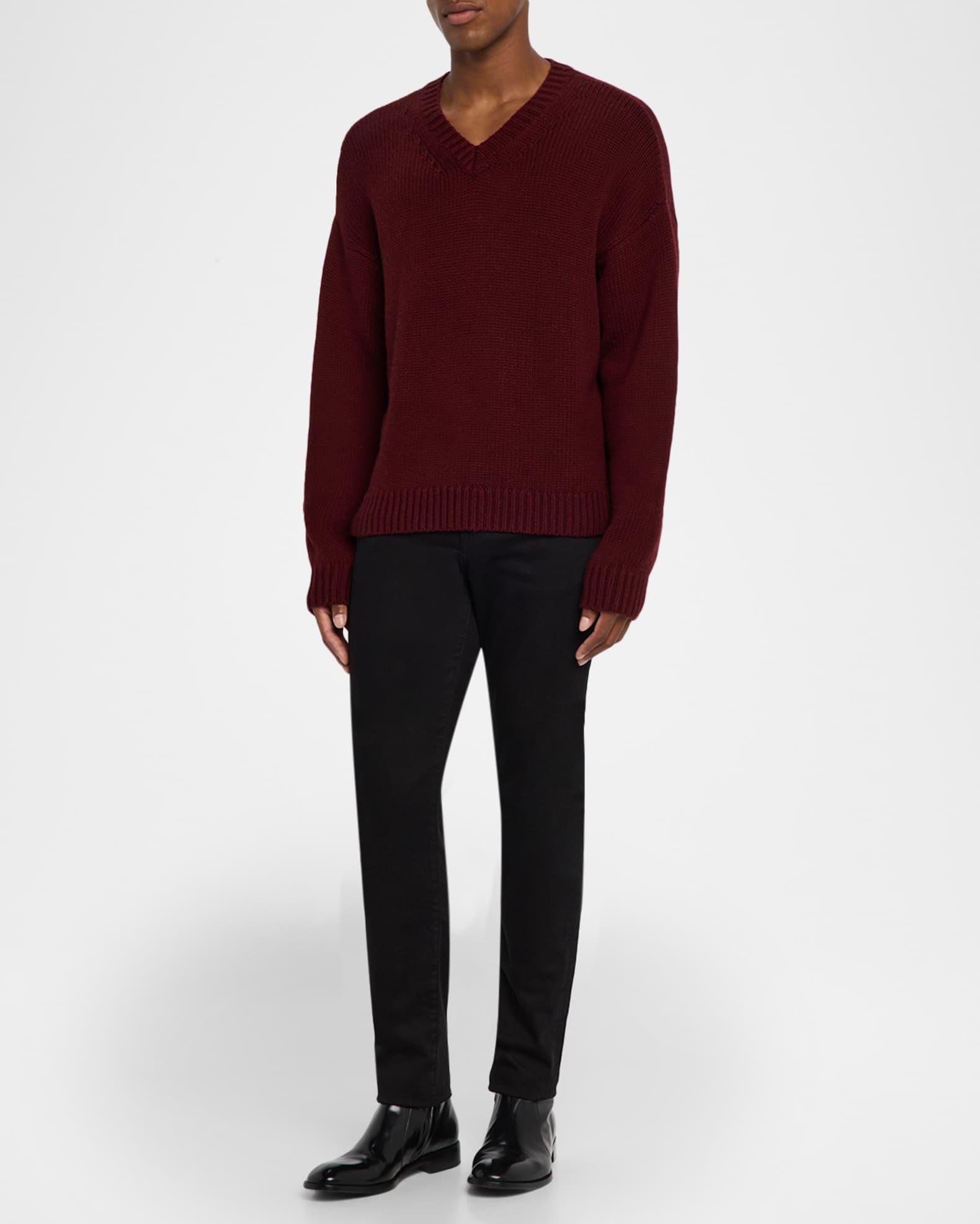 Men's Wool and Cashmere Knit V-Neck Sweater Product Image
