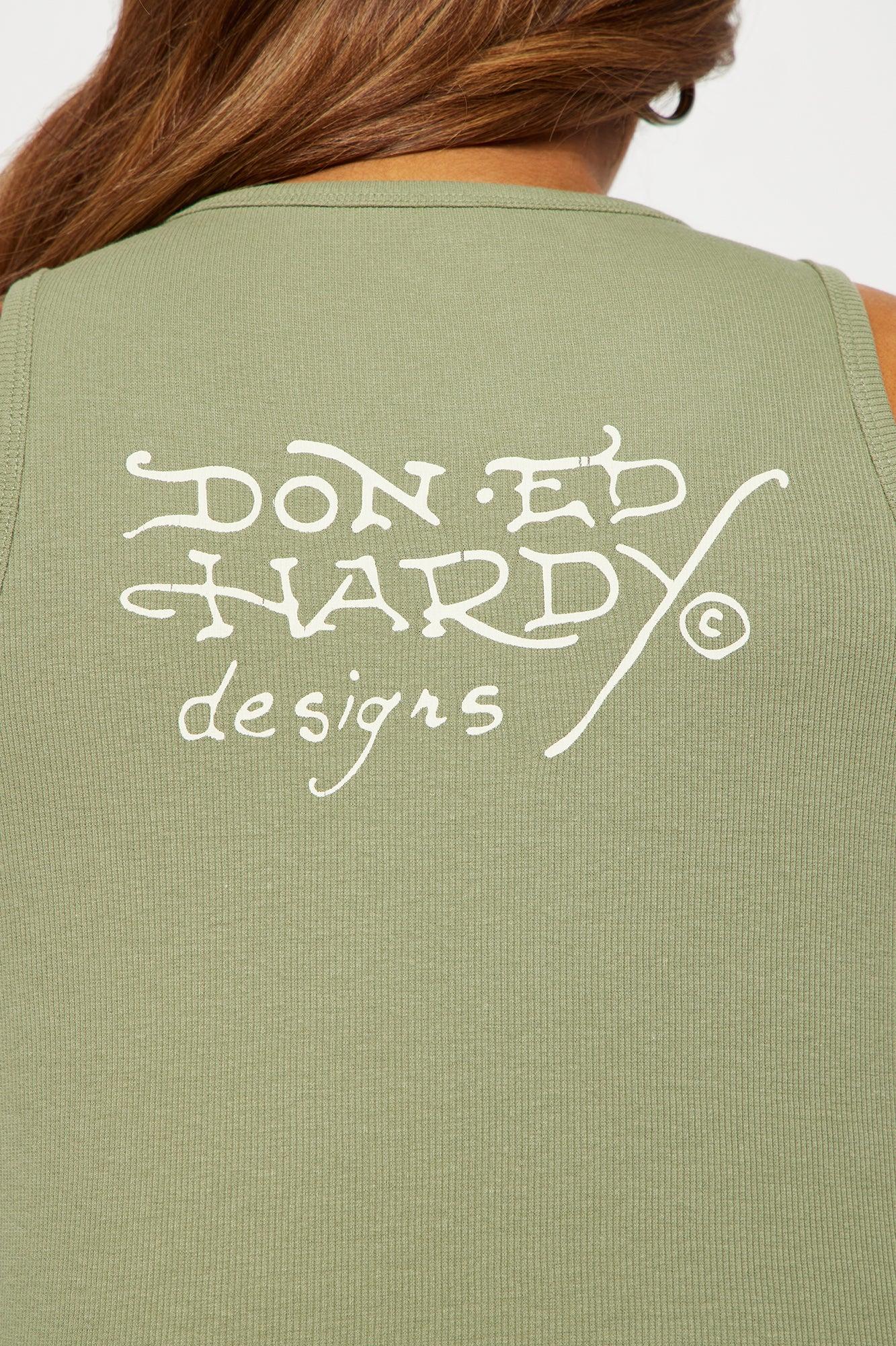Ed Hardy Dagger Tank - Olive Product Image