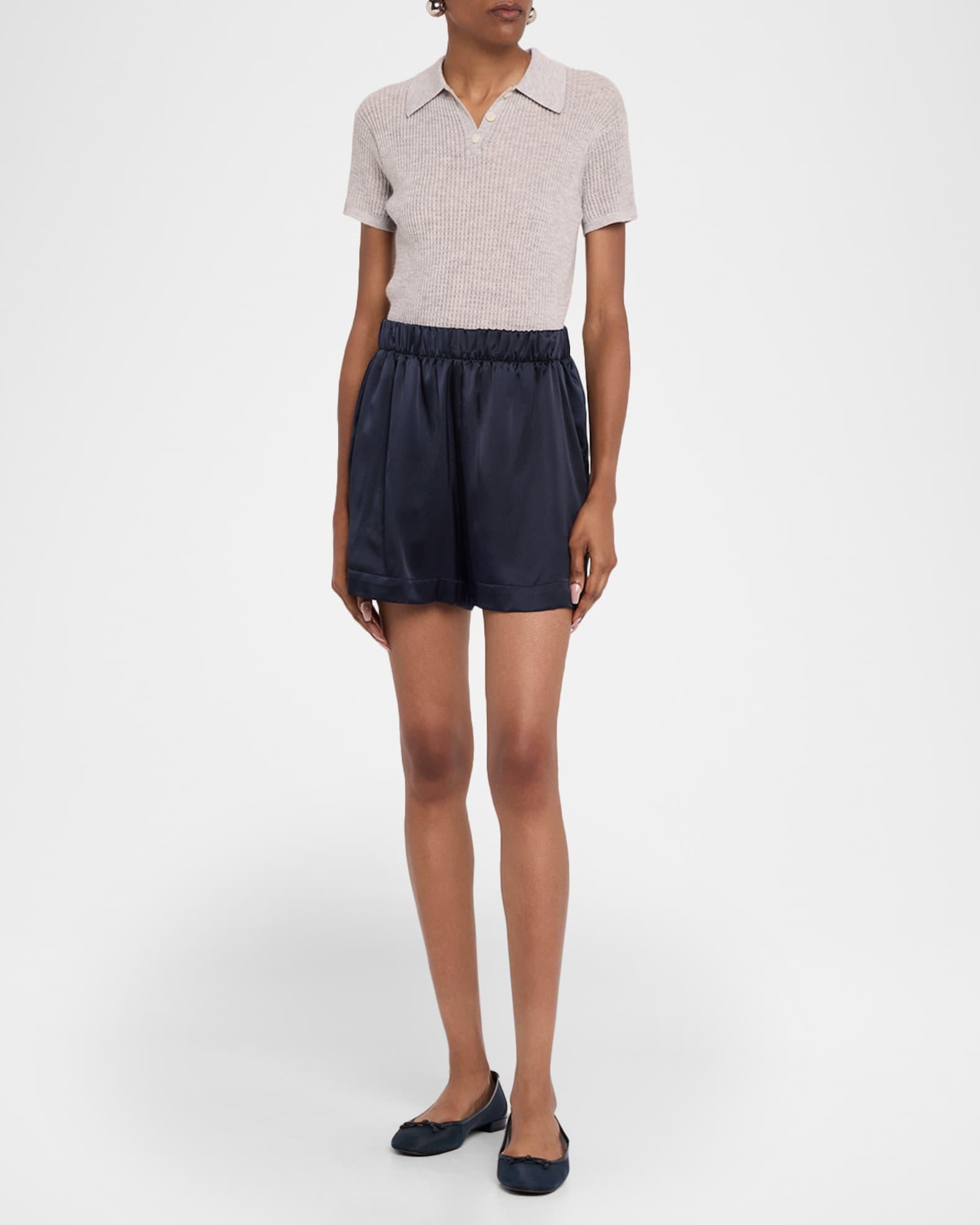 Brynn Silk Charmeuse Wide-Leg Shorts Product Image