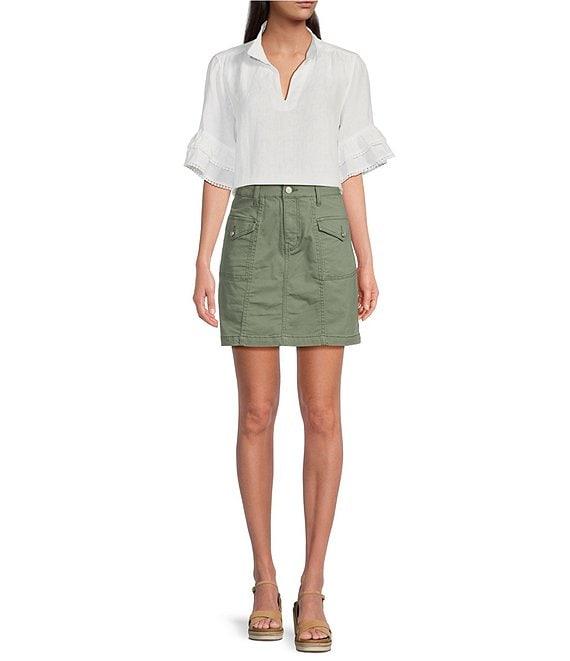 Code Bleu Mid Rise Utility Stretch Denim Skort Product Image