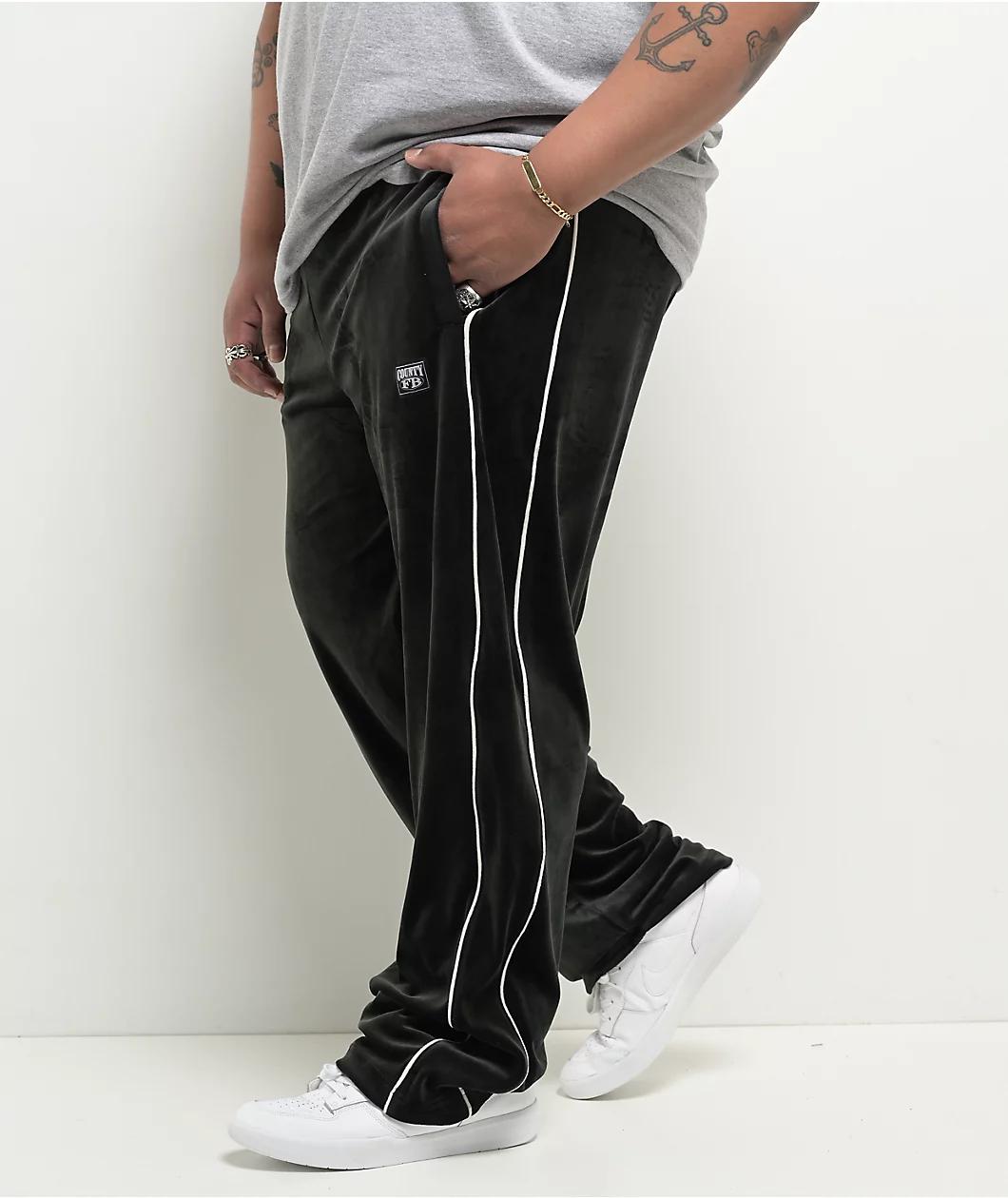 FB County Black & White Velour Track Pants Product Image