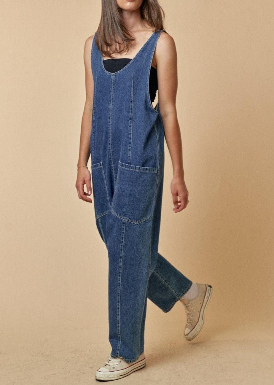 Denim High Roller Jumpsuit Product Image