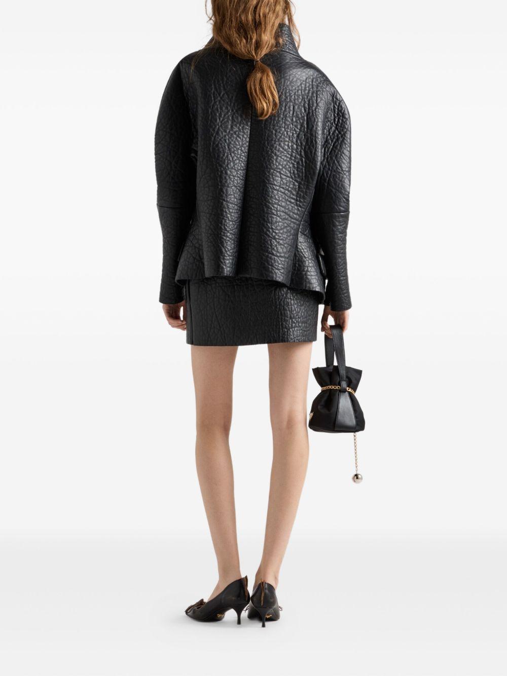 textured leather mini skirt Product Image