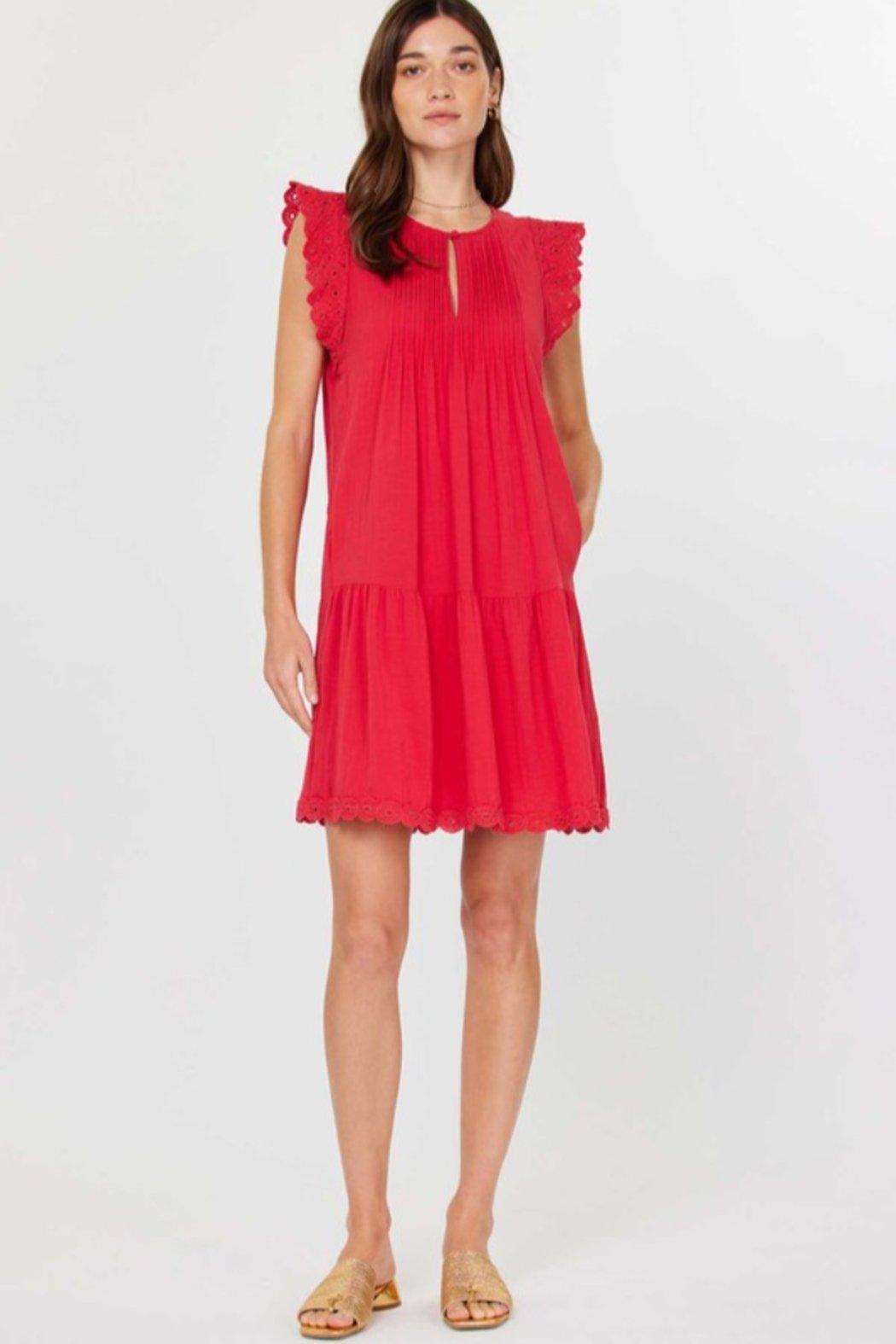 Crochet Sleeve Tiered Mini Dress Product Image