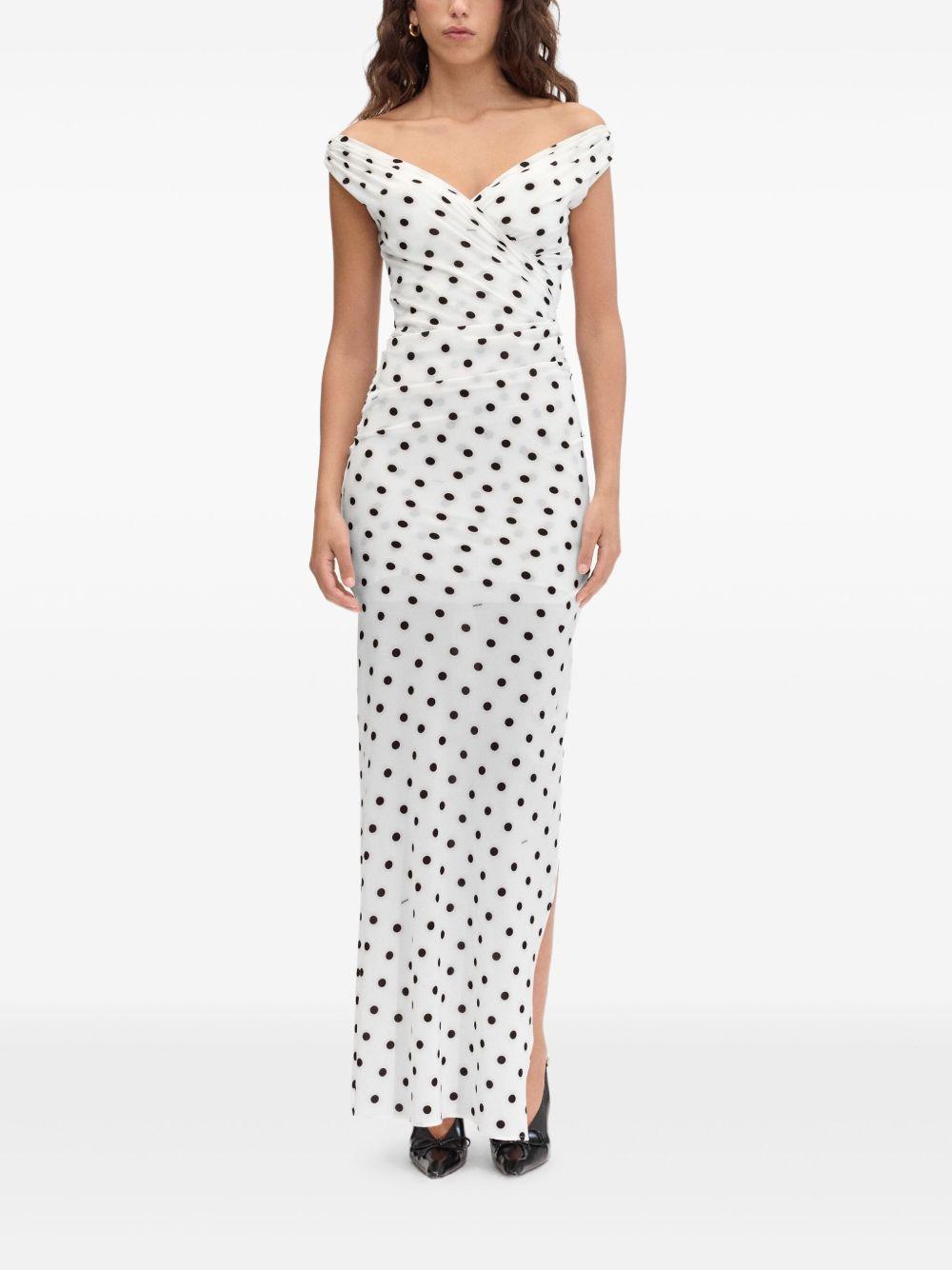 JACQUEMUS Women Rita Pois Long Dress In White Product Image