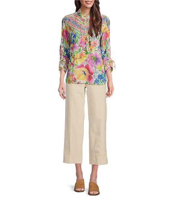 John Mark Wide Leg Four Pocket Fringe Hem Jeans Product Image