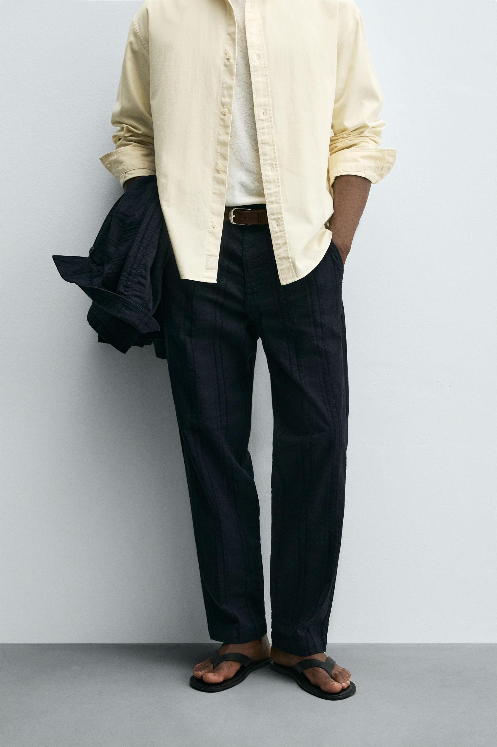 JACQUARD STRIPED PANTS Product Image