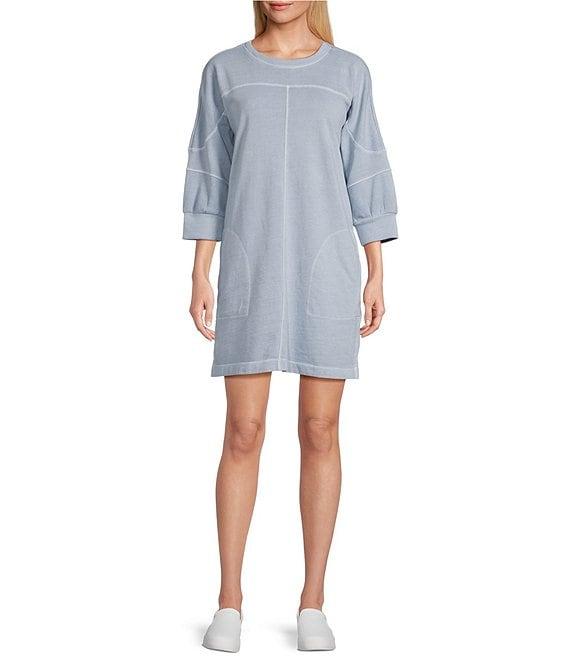 Westbound 3/4 Sleeve Crew Neck Dress Product Image
