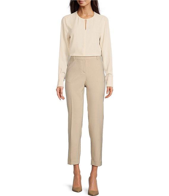 Anne Klein Anne Stretch Side Pocket Coordinating Straight Leg Ankle Length Pants Product Image