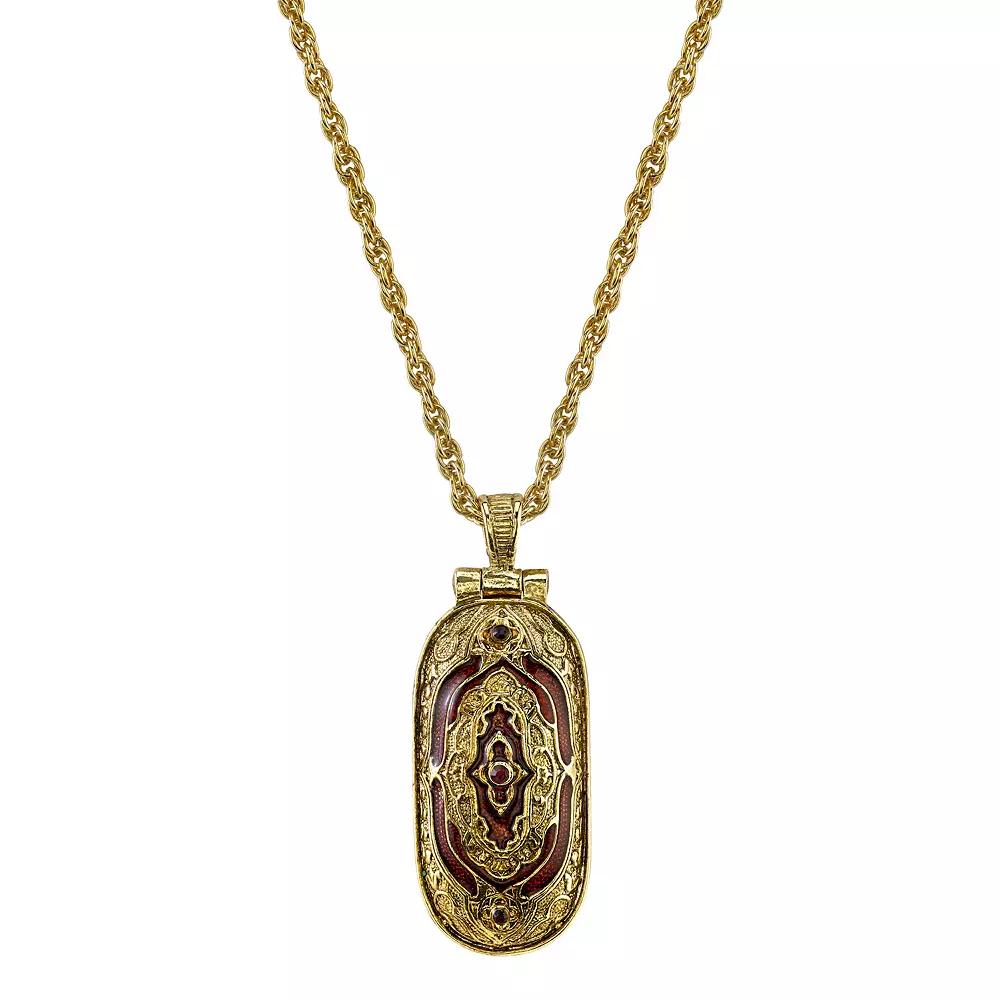 Symbols of Faith Enamel Enclosed Crucifix Pendant Necklace, Womens, Red Product Image