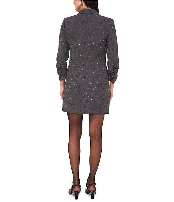 1. STATE Suiting Notch Lapel V-Neck Long Sleeve Double Breasted Mini Blazer Dress Product Image