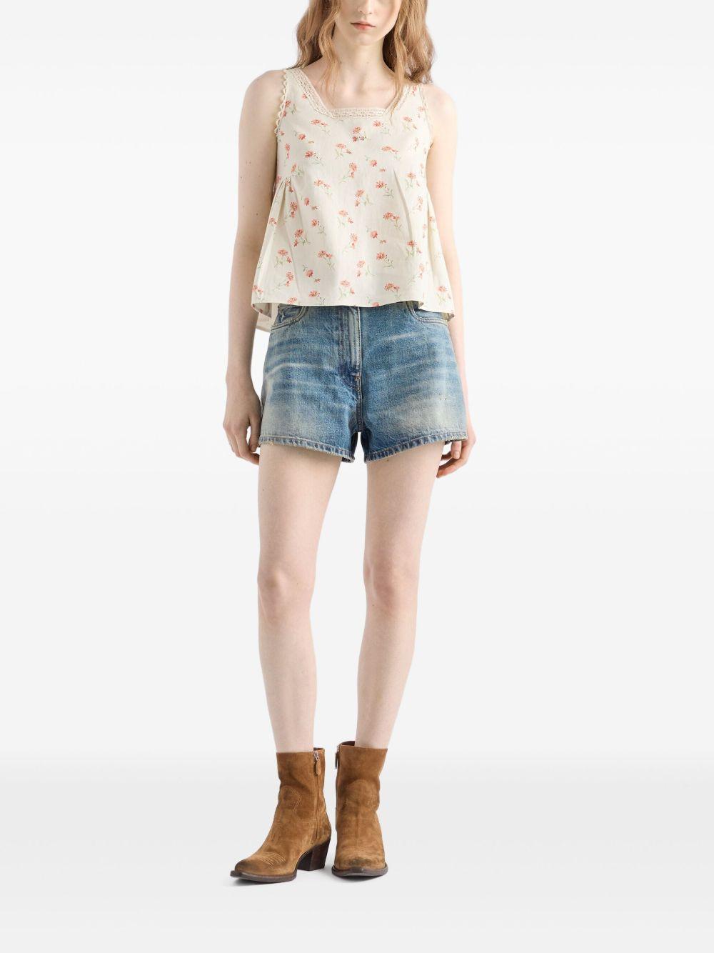 cotton denim shorts Product Image