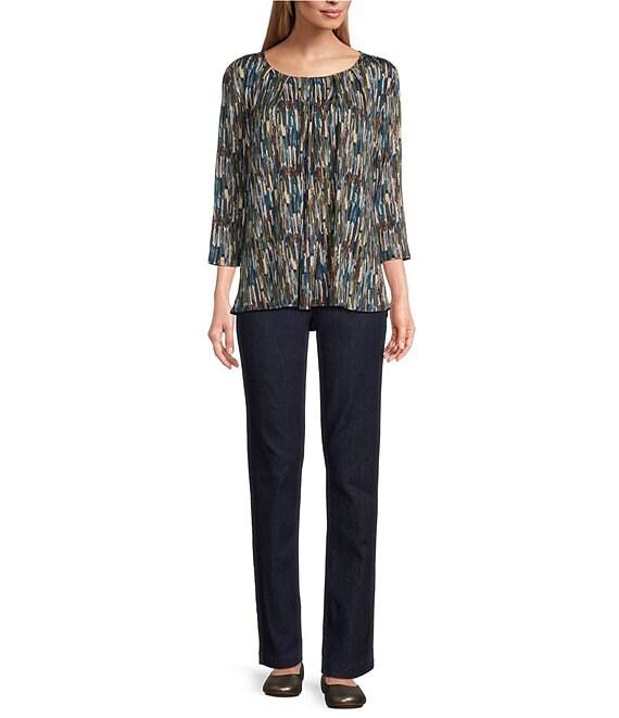 Intro Stella Straight Leg Pull-On Denim Pants Product Image