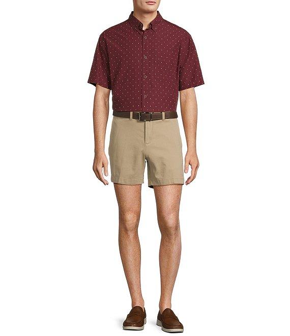 Roundtree & Yorke Short Sleeve Clip Dobby Sport Shirt Product Image