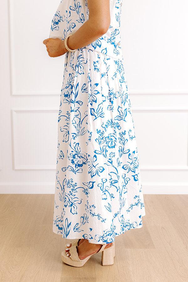 Chic and Serene High Waist Floral Maxi Skirt Product Image